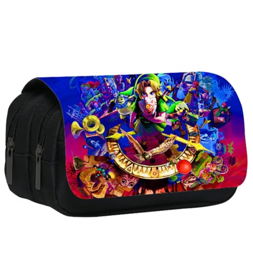 Nesloonp Blau Zelda Federmäppchen Große Kapazität Mäppchen Anime Kapazität Mäppchen，Mäppchen 2 Fach Briefpapier Beutel Teenager Pencil Case for Studenten Jungen Bleistift Tasche für Schule & Büro von Nesloonp