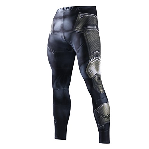 Nessfit Herren Kompressions-Superhelden-Strumpfhose, Basisschicht, Leggings, Fitnessstudio, langes Laufen, Thermo-Workout, Superheld 6, 31-35 von Nessfit