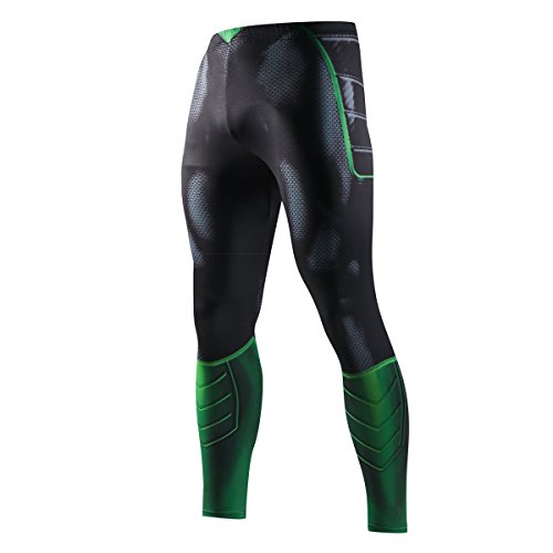 Nessfit Herren Kompressionsstrumpfhose Superheldenstrumpfhose Pro Base Layer Leggings Gym Long Running Thermal Workout Gr. X-Large, Superheld 3 von Nessfit