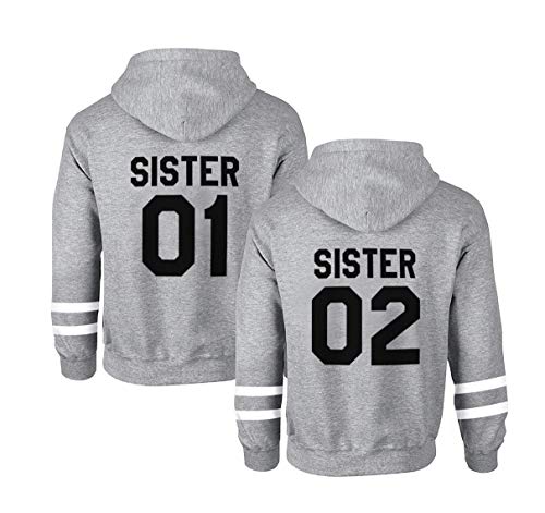 Sister Hoodie Set Best Friends Pullover Für Zwei BFF Sweatshirt Mädchen Pullis Mädchen Teenager Mit Kapuze Herbst Tops Kapuzenpullis Geschenk 2 Stücke von Nest Home