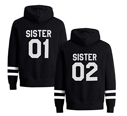 Sister Hoodie Set Best Friends Pullover Für Zwei BFF Sweatshirt Mädchen Pullis Mädchen Teenager Mit Kapuze Herbst Tops Kapuzenpullis Geschenk 2 Stücke von Nest Home