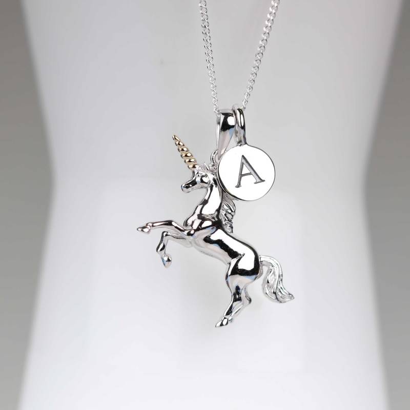 Personalisierte Massiv Silber Einhorn Halskette von NestGiftShop