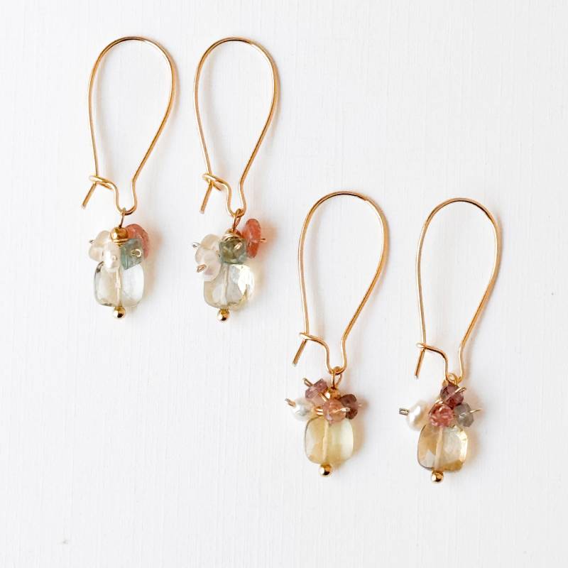 Handgemachte Kristall Ohrringe 24K Vergoldete Hängeohrringe von NestPrettyThingsShop