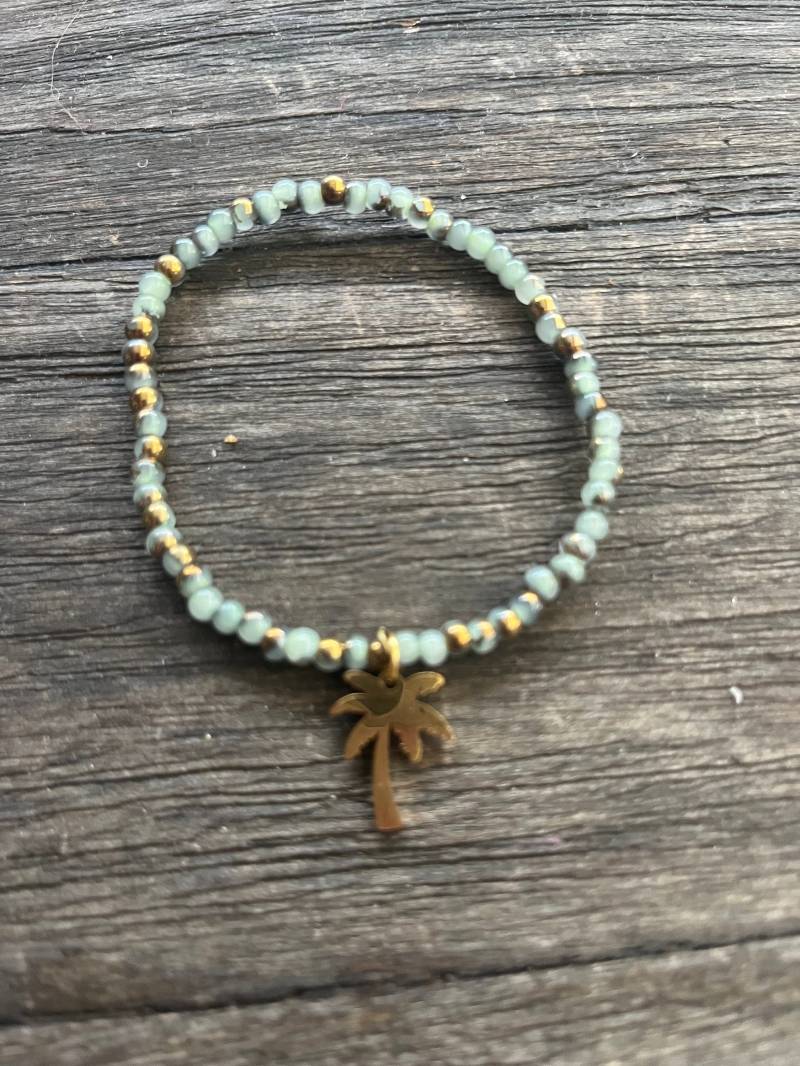 Armband Grün Mit Palme Anhänger von NesthaekchenDE