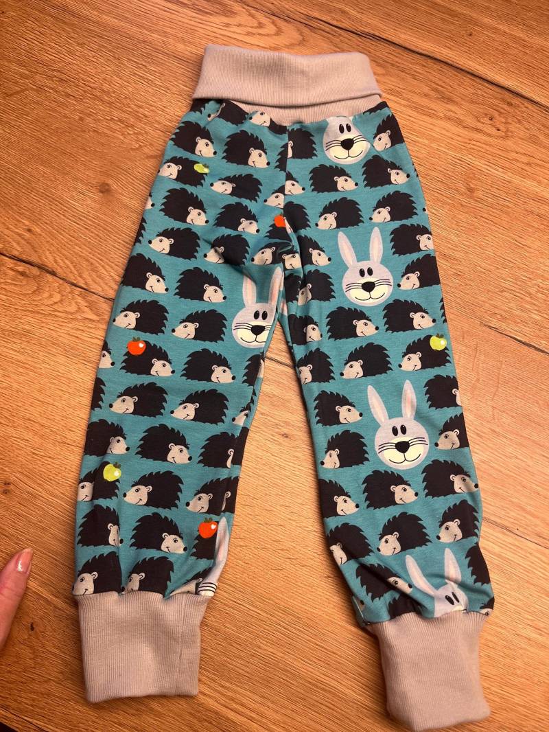 Mitwachshose Hose Igel Apfel Hase Gr 92 Kuschelhose von NesthaekchenDE
