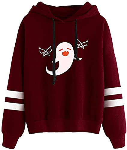 Nesthome 2021 Genshin Impact HuTao Streifen Kapuzen-Sweatshirt Damen Herren Casual Hoodie Kleidung von Nesthome