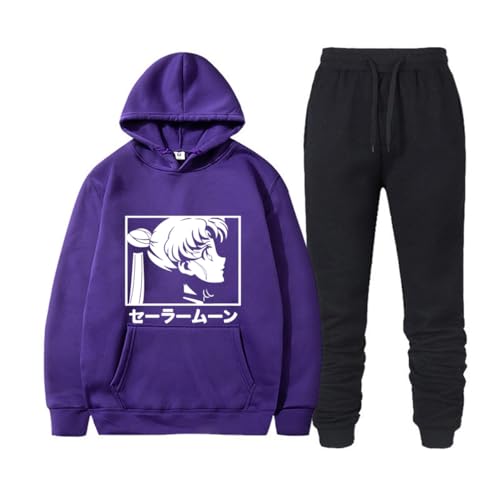 Nesthome Kapuzenpullover Hoodie+ Jogging Zweiteiliges Set Anime Sailor Moon Cosplay für Mädchen Damen Sweatshirts von Nesthome