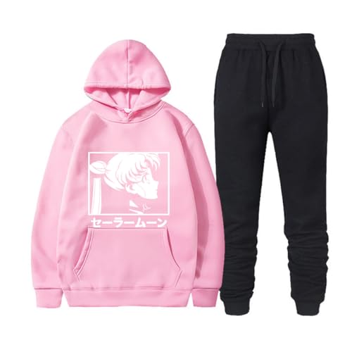 Nesthome Kapuzenpullover Hoodie+ Jogging Zweiteiliges Set Anime Sailor Moon Cosplay für Mädchen Damen Sweatshirts von Nesthome
