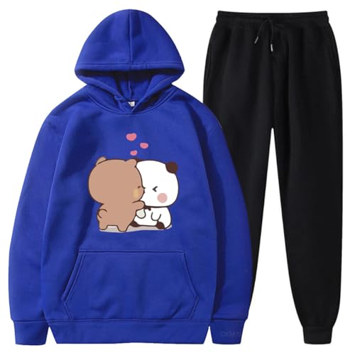 Nesthome Kapuzenpullover Hoodie+ Jogging Zweiteiliges Set Kawaii Panda Bear Hug Bubu and Dudu Kiss Valentines Days Funny Gift Hoodie von Nesthome