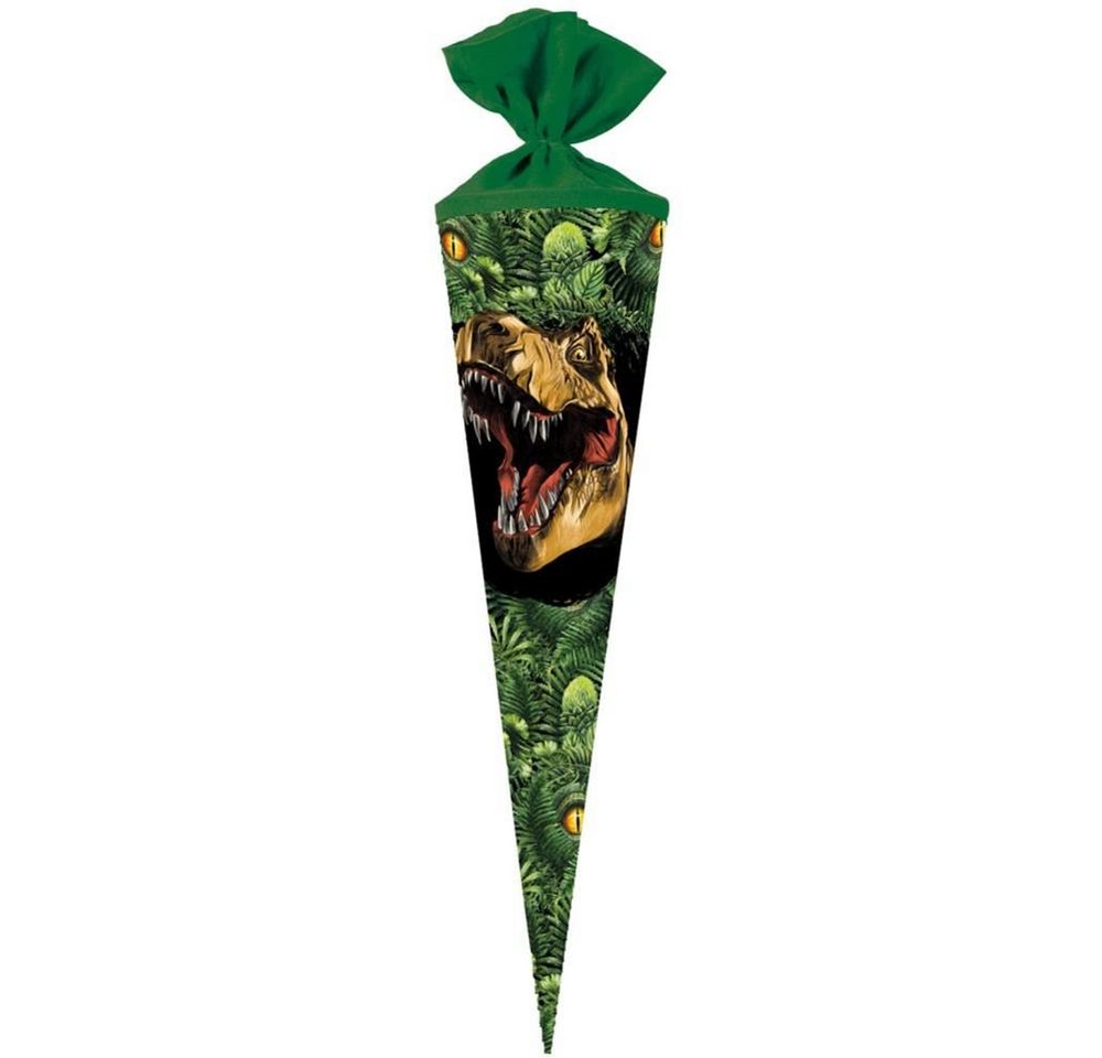 Nestler Schultüte Dino Dschungel, 70 cm, rund, mit grünem Filzverschluss, Zuckertüte für Schulanfang Nestler Schultüte Dino Dschungel, 70 cm, rund, mit grünem Filzverschluss, Zuckertüte für Schulanfang von Nestler