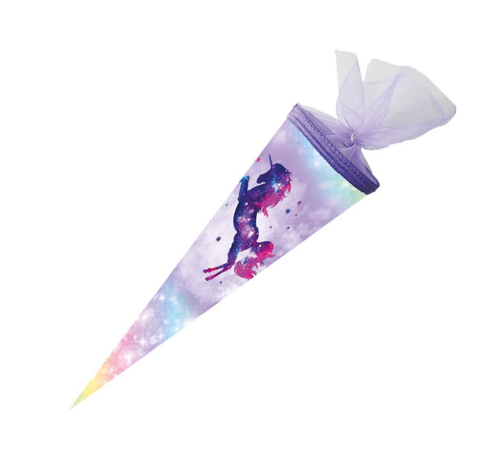 Nestler Schultüte Nestler Schultüte Galaxy Unicorn rund mit Tüllverschluss 50cm von Nestler