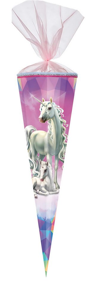 Nestler Schultüte Nestler Schultüte Organza 85 cm 12-eck Strass EinhornMärWald von Nestler