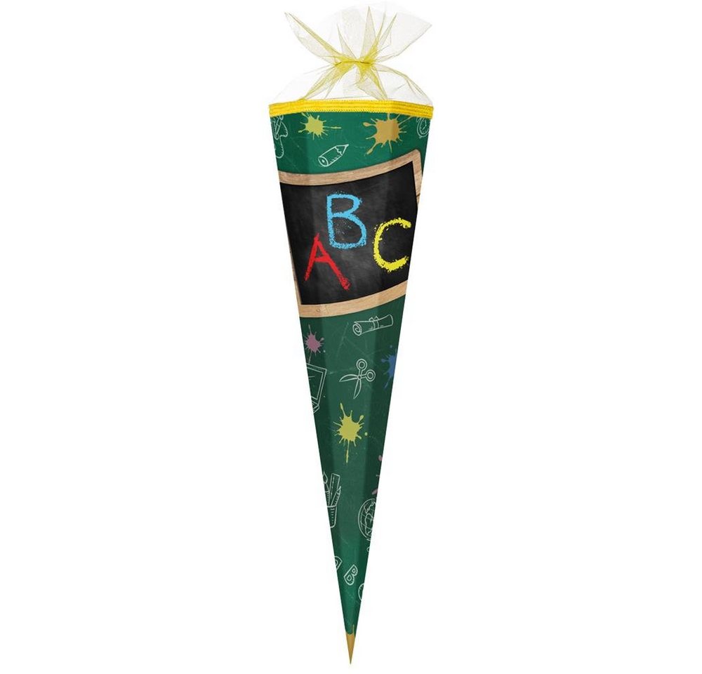 Nestler Schultüte Schulanfang Tafel, 85 cm, eckig, mit gelbem Tüllverschluss Nestler Schultüte Schulanfang Tafel, 85 cm, eckig, mit gelbem Tüllverschluss von Nestler