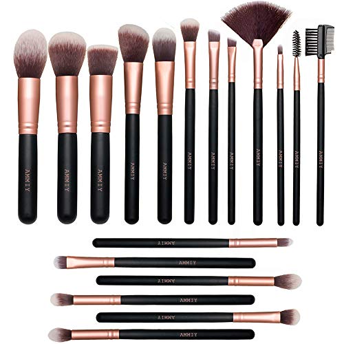 18-teiliger High-End synthetischer Roségold kosmetischer Pinsel, verwendet für Foundation Make-up gemischtes Puder Gesichtspuder Rousher Concealer Lidschatten 18-teiliger High-End synthetischer Roségold kosmetischer Pinsel, verwendet für Foundation Make-up gemischtes Puder Gesichtspuder Rousher Concealer Lidschatten von Nestling