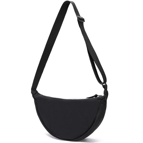 Nestmuse Hobos Halbmond-Tasche für Damen und Herren, Umhängetasche mit verstellbarem Riemen/Nylon-Knödeltasche, lässige Kuriertasche, einfarbig, für den täglichen Gebrauch, Schwarz , Nützlich Nestmuse Hobos Halbmond-Tasche für Damen und Herren, Umhängetasche mit verstellbarem Riemen/Nylon-Knödeltasche, lässige Kuriertasche, einfarbig, für den täglichen Gebrauch, Schwarz , Nützlich von Nestmuse