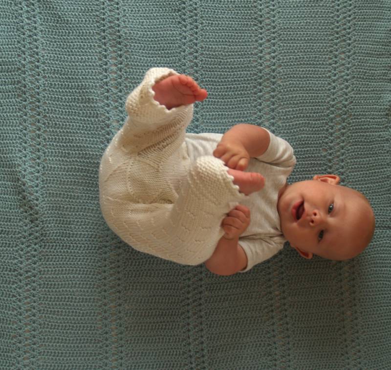 Hand Stricken Babyhose/Merino Wolle Leggins Schnee Weiß Wollpullover Mit Kleinen Streifen-Detail. Größen 0-3-6-12-24 Monate Mehr Farben Erhältlich von NesyBaby