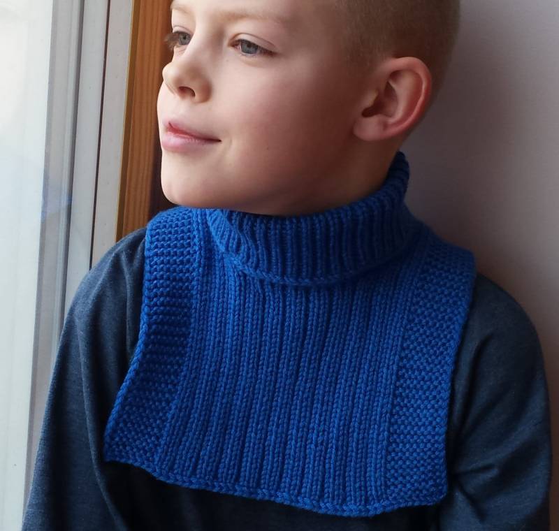 Versandbereit Blau, Grauer Halswärmer Für Baby, Kleinkind, Junge, Handgestrickten Schal, Merino Rollkragen, 2-10 Jahre. Mehr Farben von NesyBaby