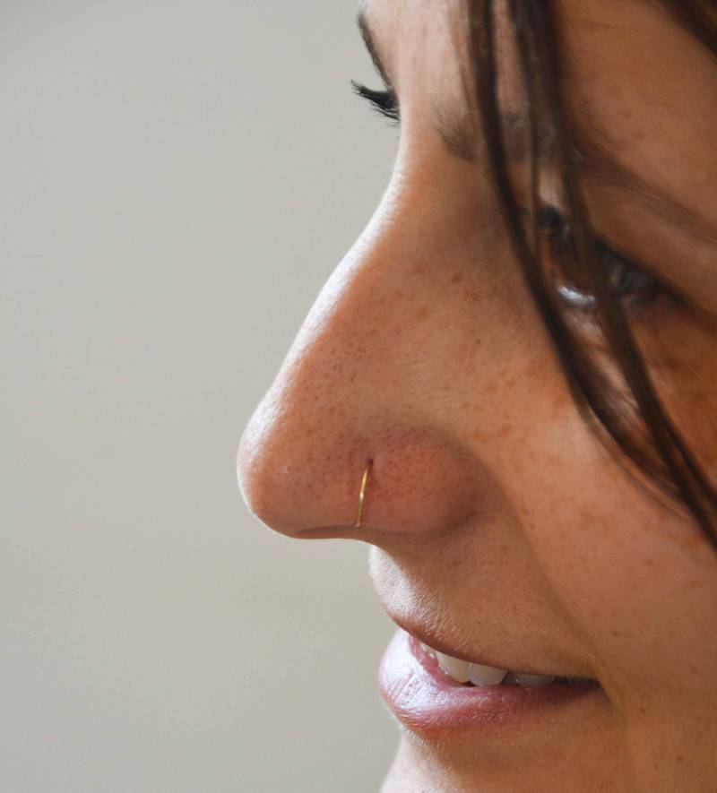 14K Gold -Nasen -Piercing von NetAmitJewelry