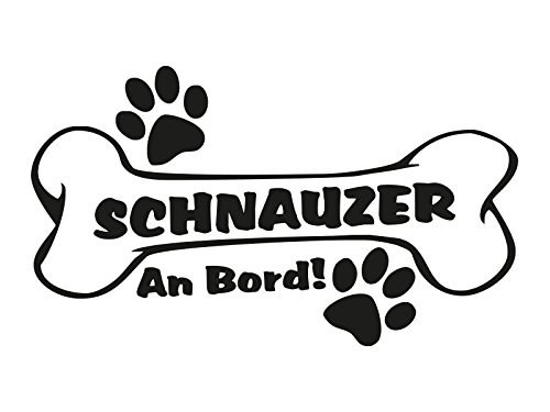 NetSpares Plott Aufkleber Hundeknochen Schnauzer An Bord Pfote Hund Dog Bone von NetSpares