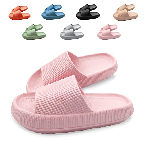 Neteson Cozislides Original Slippers Damen Rutschfeste Hausschuhe Herren Weich Badeschlappen Cloudyzz Schlappen Sommer Badelatschen Gummi Pantoletten(Rosa, 36/37EU) von Neteson