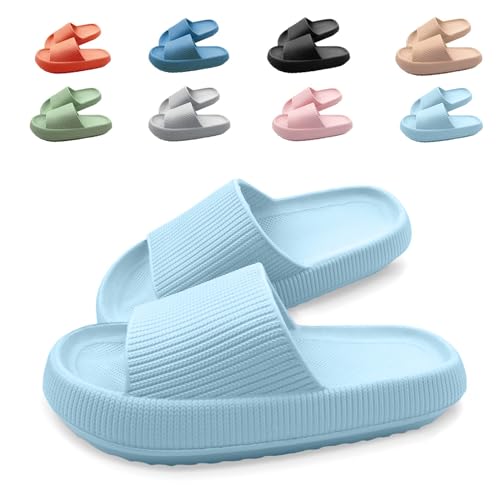 Neteson Cozislides Original Slippers Damen Rutschfeste Hausschuhe Herren Weich Badeschlappen Cloudyzz Schlappen Sommer Badelatschen Gummi Pantoletten von Neteson