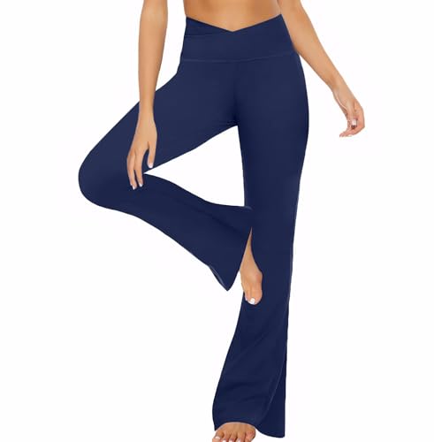 Neteson Flared Yogahose Damen Leggings High Waist Booucut Schlaghose Blickdicht Leggins Lang Bootleg Sporthose Bootcut Jogginghose Jazzpants Fitnesshose für Sport Yoga Tanz von Neteson