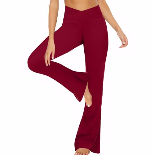 Neteson Flared Yogahose Damen Leggings High Waist Booucut Schlaghose Blickdicht Leggins Lang Bootleg Sporthose Bootcut Jogginghose Jazzpants Fitnesshose für Sport Yoga Tanz von Neteson