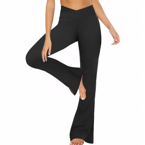 Neteson Flared Yogahose Damen Leggings High Waist Booucut Schlaghose Blickdicht Leggins Lang Bootleg Sporthose Bootcut Jogginghose Jazzpants Fitnesshose für Sport Yoga Tanz von Neteson