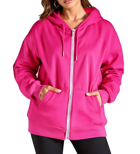Neteson Hoodie Sweatjacke Damen Mit Kapuze Kapuzenjacke Herbst Winter Lang Sweatshirt Jacke Sportjacke Kapuzenpullover Zipper Reißverschluss Mantel Oberteile Pullover Oversize von Neteson