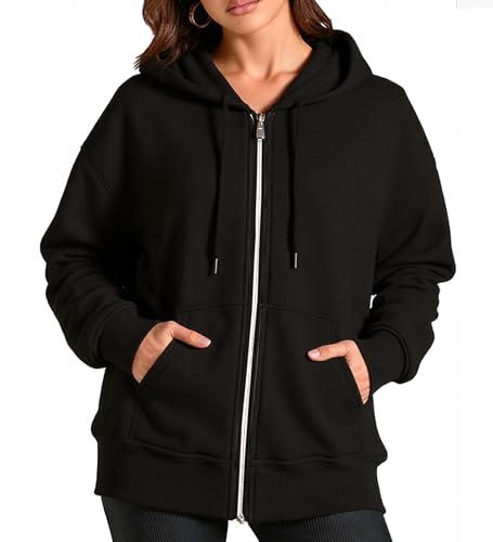 Neteson Hoodie Sweatjacke Damen Mit Kapuze Kapuzenjacke Herbst Winter Lang Sweatshirt Jacke Sportjacke Kapuzenpullover Zipper Reißverschluss Mantel Oberteile Pullover von Neteson
