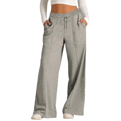 Neteson Jogginghose Damen High Waist Sporthose Lang Weites Bein Trainingshose Sweatpants mit Elastischem Bund Yogahose Sweathose Freizeithose mit Taschen Laufhose Lockere Neteson Jogginghose Damen High Waist Sporthose Lang Weites Bein Trainingshose Sweatpants mit Elastischem Bund Yogahose Sweathose Freizeithose mit Taschen Laufhose Lockere von Neteson