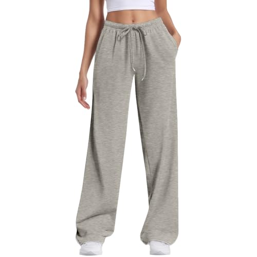 Neteson Jogginghose Damen Lang Sporthose Weit Yogahose Frauen Bequem Freizeithose Sweatpants Trainingshose mit Taschen für Jogging Sport Yoga von Neteson