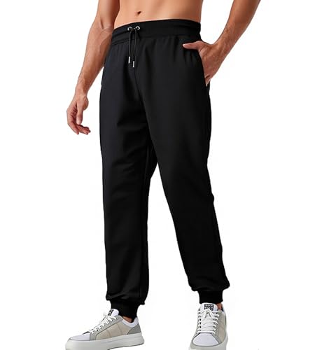 Neteson Jogginghose Herren Lang Trainingshose Freizeithose Sporthose Sweatpants Jogger mit Reißverschluss Taschen Laufhose Herren von Neteson