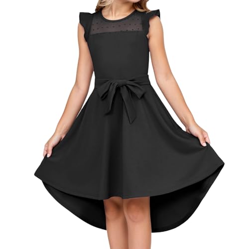 Neteson Mädchen Kleider Sommerkleid Elegant Mesh Freizeitkleid Kurzarm Partykleider A Line Rundhals Festliches Kleid für Mädchen 6-15 Jahre von Neteson
