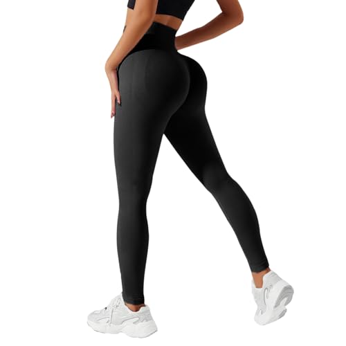 Neteson Scrunch Butt Leggings Damen High Waist Blickdicht Sport Leggings Lange Yoga Pants Gym Sporthose Elastische Jogging Hose von Neteson