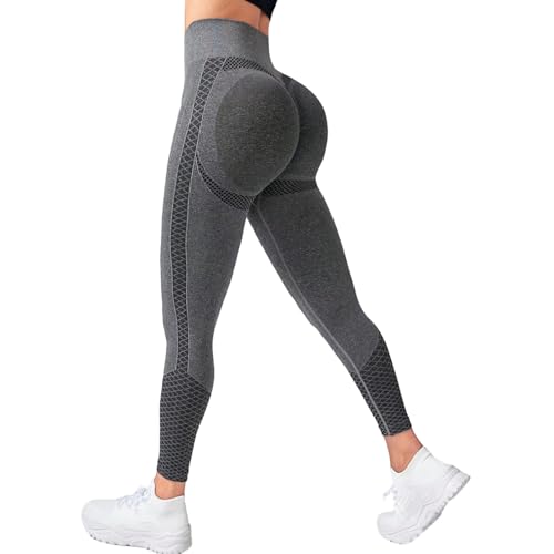 Neteson Scrunch Butt Leggings Damen High Waist Sport Booty Scrunch Leggings Push Up Sporthose Seamless für Yoga Gym Fitness Laufhose von Neteson
