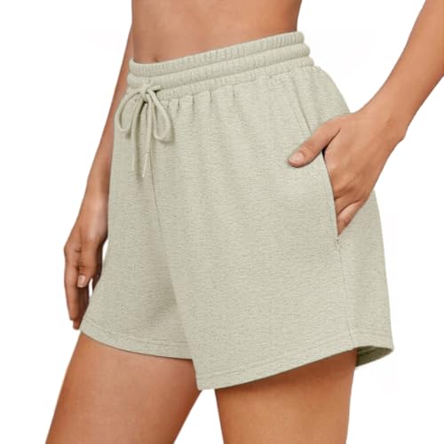 Neteson Sportshorts Damen Kurz Laufhose High Waist Shorts Damen Sommer Kurze Sweatshorts Fitness Running Shorts Jogginghose mit Taschen von Neteson