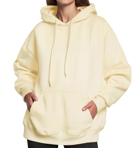 Neteson Sweat à Capuche Pour Femmes Oversize Sweatshirts Automne Hiver Col Rond Manches Longues Pull Polaire Basique Vêtements von Neteson