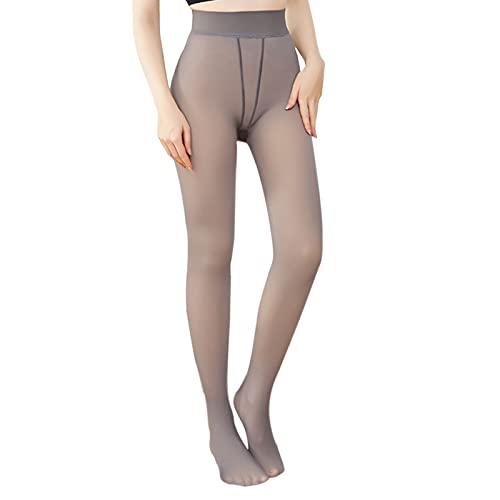 Neteson Thermostrumpfhosen für Damen Thermo Strumpfhosen Winter Leggings Gefüttert Durchscheinend Plüschstrümpfe Warmer Pantyhose von Neteson