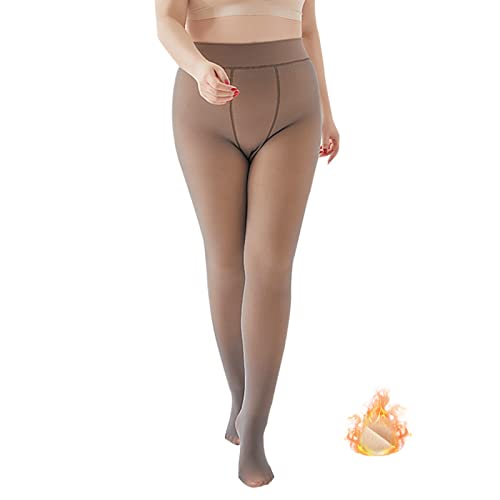 Neteson Thermostrumpfhosen für Damen Thermo Strumpfhosen Winter Leggings Gefüttert Durchscheinend Plüschstrümpfe Warmer Pantyhose von Neteson