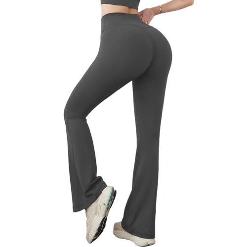 Neteson Yogahose Damen Lang Leggings Flared Damen High Waist Booucut Schlaghose Stretch Sporthose Jazzpants für Sport Yoga Tanz Fitnesshose von Neteson