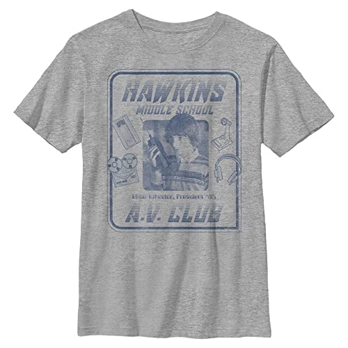 Stranger Things Unisex Kinder Mike Hawkins Av President Short Sleeve T-shirt, Heather Grey, Einheitsgröße von Stranger Things