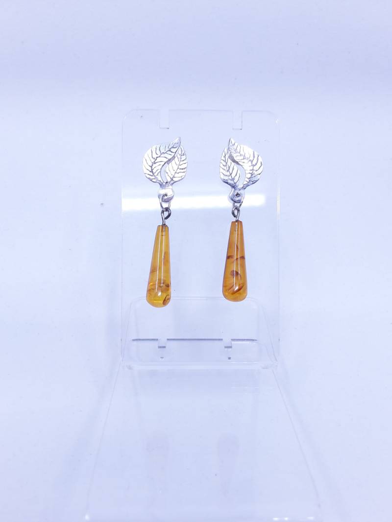 Silber Und Bernstein Tropfen Ohrringe Silber Und Bernstein Tropfen Ohrringe von NetherwoodJewelry