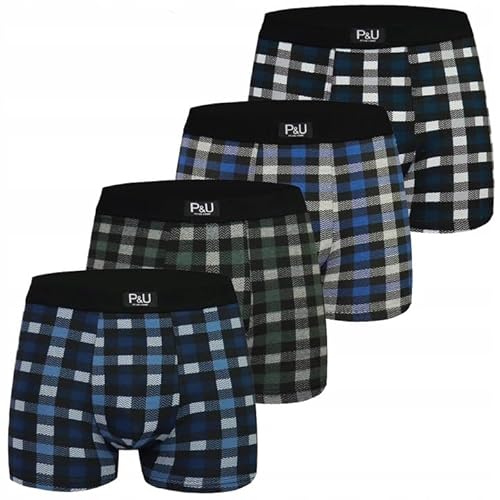 Herren Baumwolle Boxershorts Set 4er 3er Pack viele Muster Unterwäsche Unterhose M-3XL (DE/NL/SE/PL, Alphanumerisch, L, Regular, Regular, MPC86126) von Neti