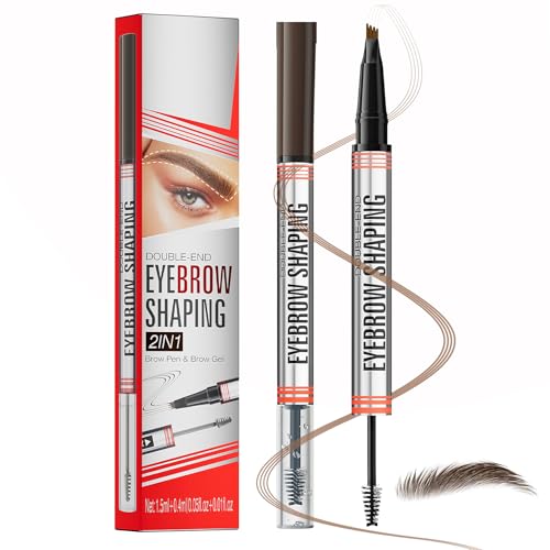 Microblading Augenbrauenstift, 2-in-1 Brow Pen und Versiegelndes Brow Gel, Augenbrauen Make-up für haarähnliche Brauen, Dunkelbraun, eyebrow pencil mit Pinselspitze (Dark brown) Microblading Augenbrauenstift, 2-in-1 Brow Pen und Versiegelndes Brow Gel, Augenbrauen Make-up für haarähnliche Brauen, Dunkelbraun, eyebrow pencil mit Pinselspitze (Dark brown) von Netinpeater