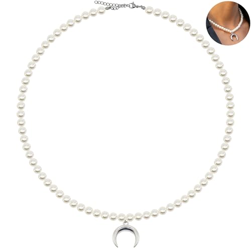 Netrox - Hochwertige Perlenkette mit Geschenkbox aus hochwertigen Perlen - für Damen & Herren - verstellbare Kette - Perlenschmuck, Kette, Pearl necklace, Schmuck, Halskette von Netrox