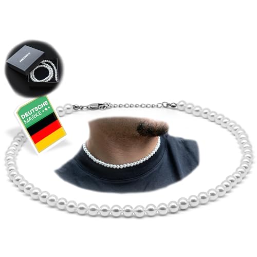 Netrox - Hochwertige Perlenkette mit Geschenkbox aus hochwertigen Perlen - für Damen & Herren - verstellbare Kette - Perlenschmuck, Kette, Pearl necklace, Schmuck, Halskette von Netrox