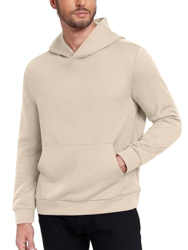 Netsmile Herren Kapuzen-Sweatshirt mit Langen Ärmeln und Tasche, L, Aprikosenfarben von Netsmile