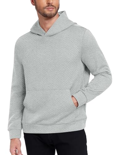 Netsmile Herren Kapuzen-Sweatshirt mit Langen Ärmeln und Tasche, L, Grau von Netsmile