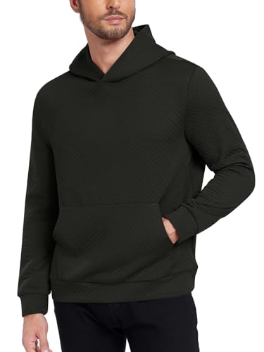 Netsmile Herren Kapuzen-Sweatshirt mit Langen Ärmeln und Tasche, L, Schwarz von Netsmile